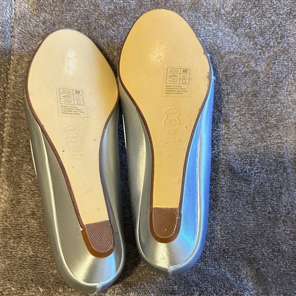 David's Bridal Metallic Silver Flats Satin Finish Rhinestone accents - Picture 3 of 3